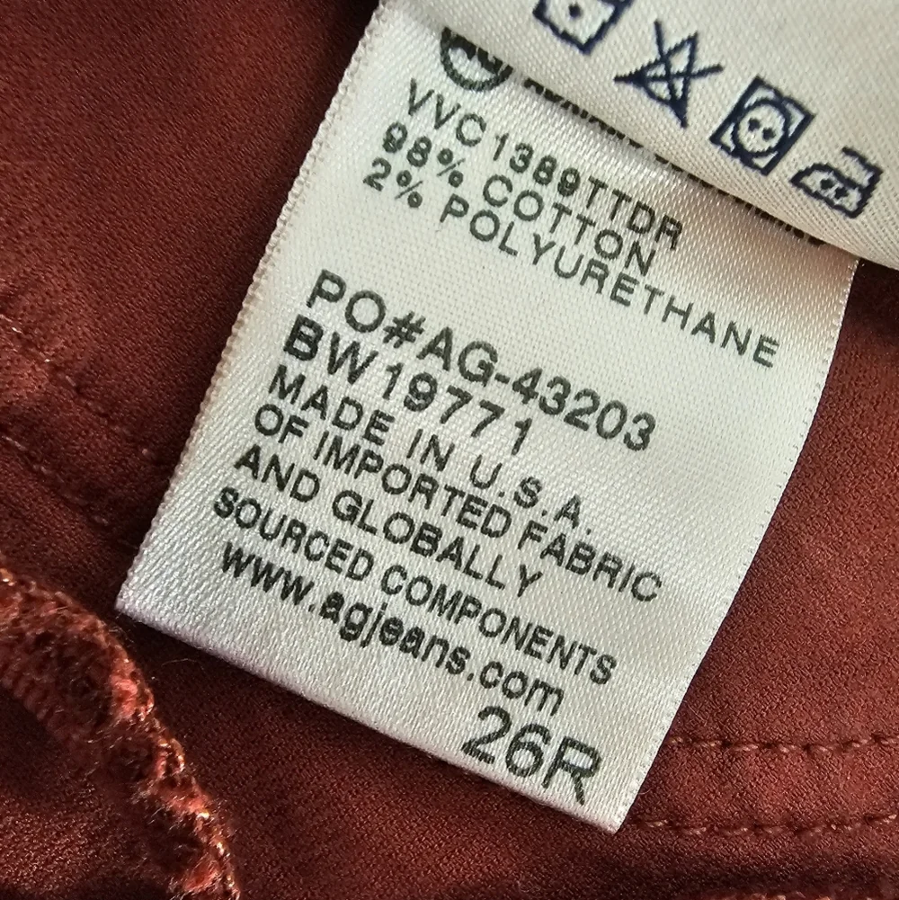 Adriano Goldschmied The Legging Super Skinny Ankle Burgundy Corduroy Pant 26 NWT